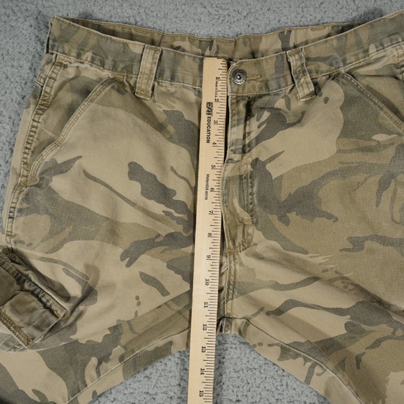 Wrangler Authentic Cargo Pants Men 34x30 Brown Camo Regular Army Military - Picture 7 of 11